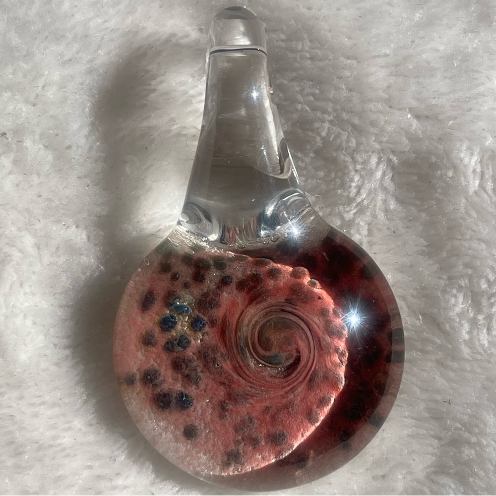 🎄Glass Pendant Theaded Bead by glass blower artist Gift, Stocking Stuffer 🎁NEW